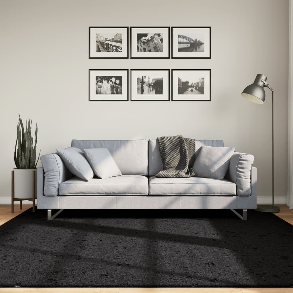 Teppich OVIEDO Kurzflor Anthrazit 120x120 cm