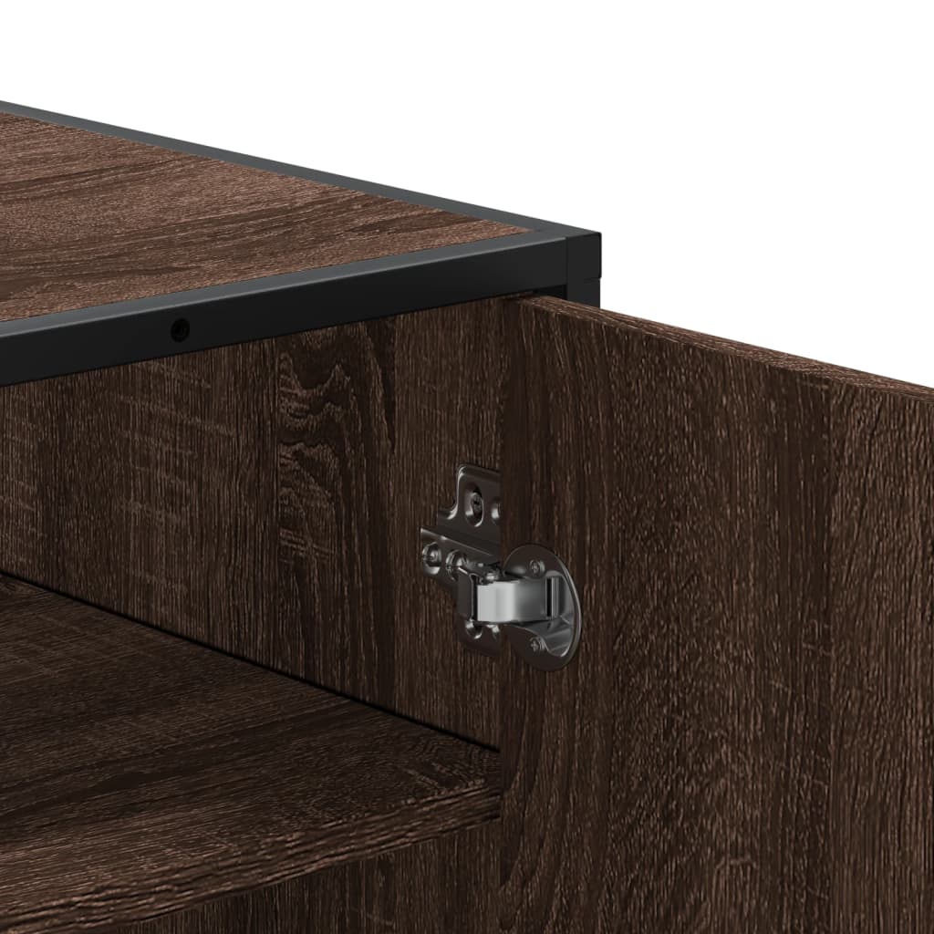 Schuhschrank Räuchereiche 75x38x97,5 cm Holzwerkstoff Metall