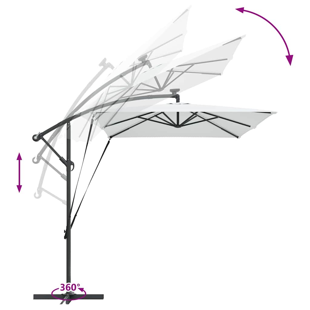 Sonnenschirm Sand 294 x 200 x 270 cm Polyester und Aluminium