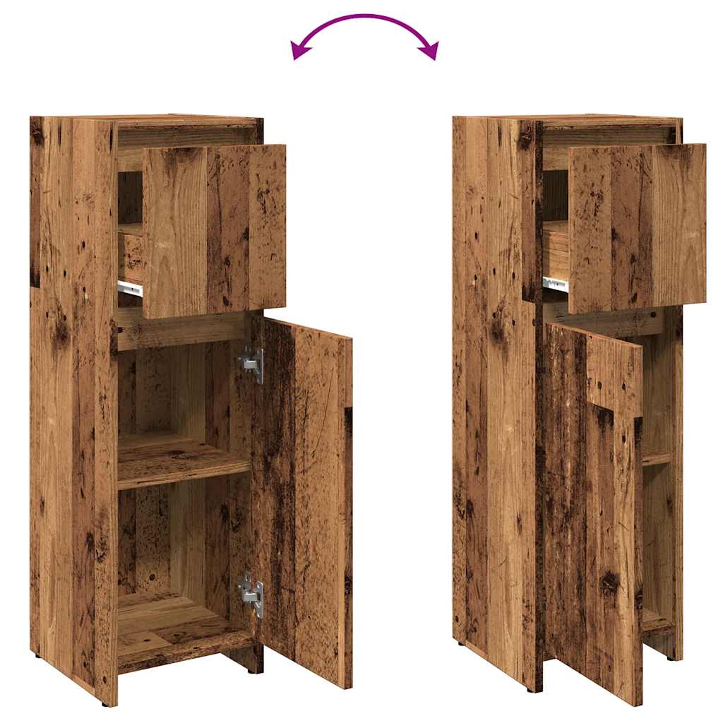 Badezimmerschrank Weiß 30x30x95 cm Holzwerkstoff