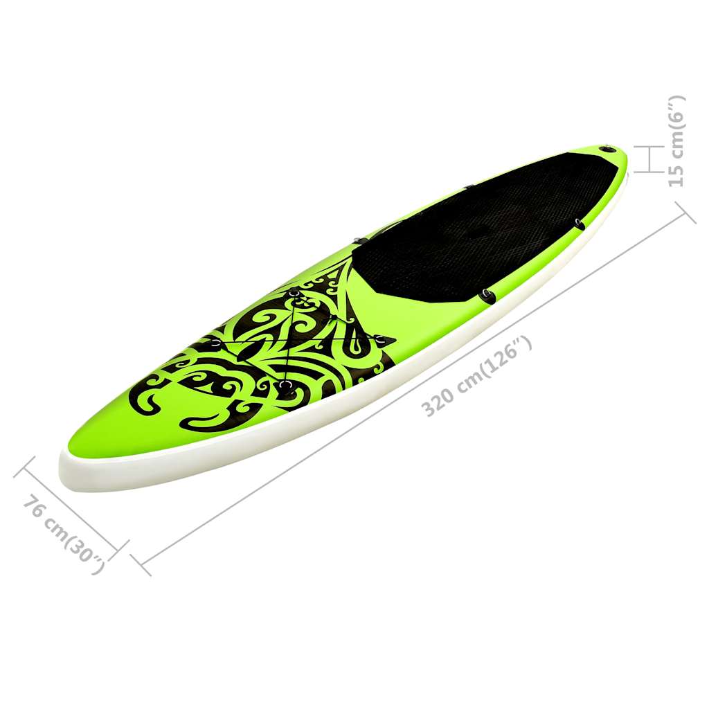 Aufblasbares Stand Up Paddle Board Set 305x76x15 cm Blau