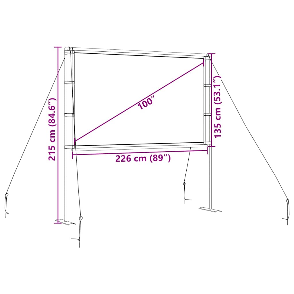 Projektionsleinwand mit Ständern 84 Zoll 4:3