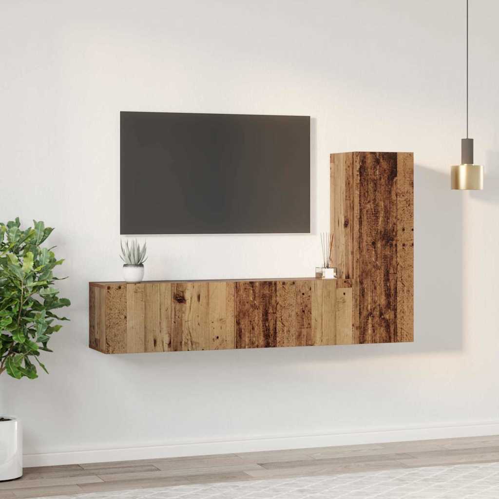 3-tlg. TV-Schrank-Set Weiß Holzwerkstoff