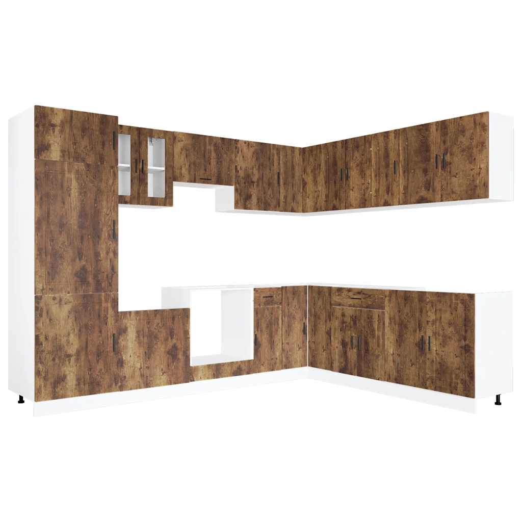 14-tlg. Küchenschrank-Set Porto Weiß Holzwerkstoff