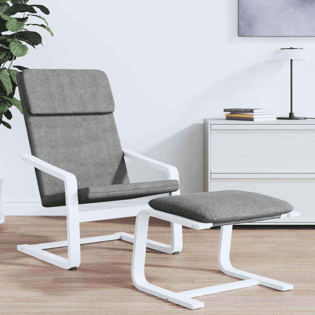 Fußhocker Creme 51x41x40 cm Stoff