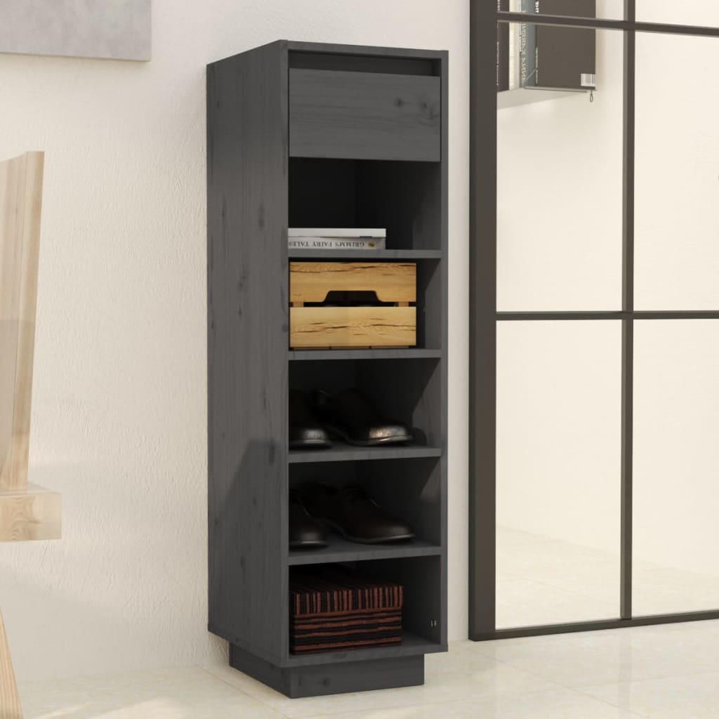 Schuhregal 30x34x105 cm Massivholz Kiefer