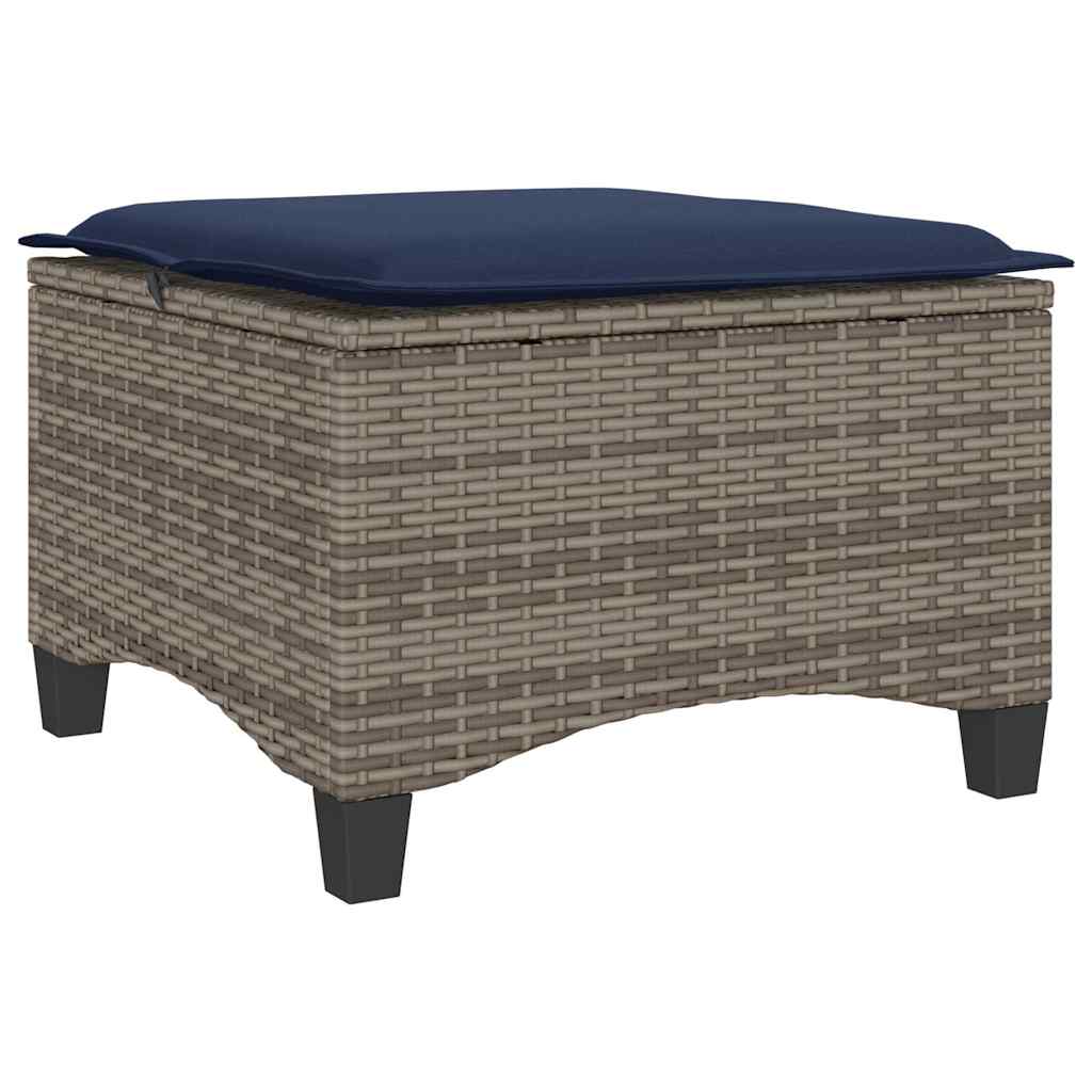 Gartenhocker mit Kissen 2 Stk. Schwarz 55x55x36 cm Poly Rattan