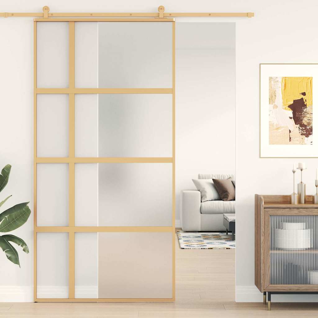 Schiebetür ESG-Glas und Aluminium 76x205 cm Schwarz