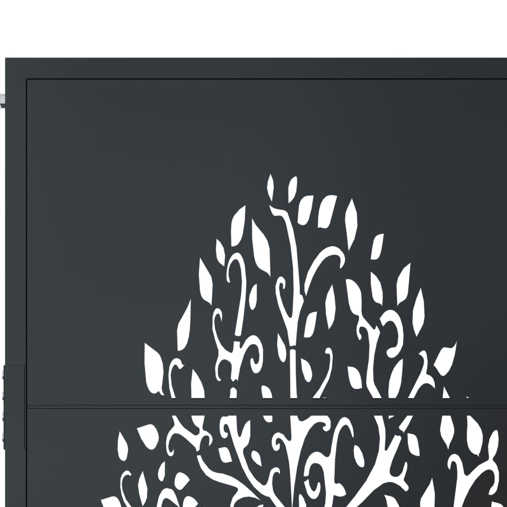 Gartentor Anthrazit 100x75 cm Stahl Baum-Design