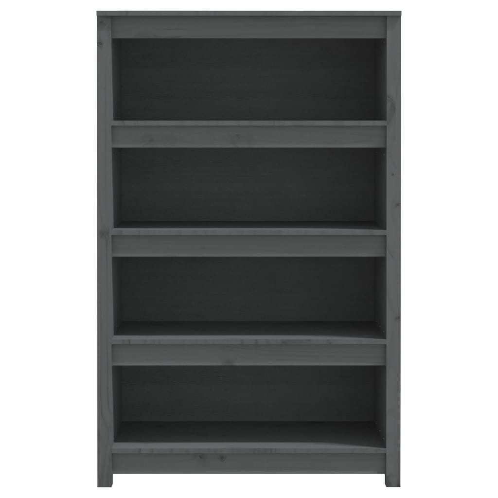 Bücherregal Grau 80x35x68 cm Massivholz Kiefer