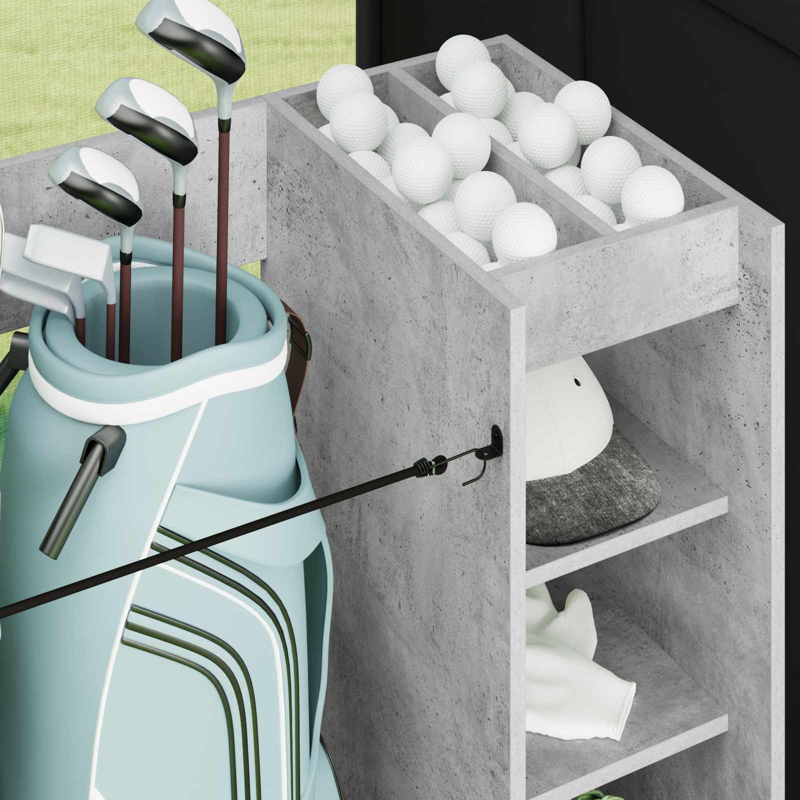 Golf Schrank Mit Rad Uni Weiß 65 x 45 x 98 cm