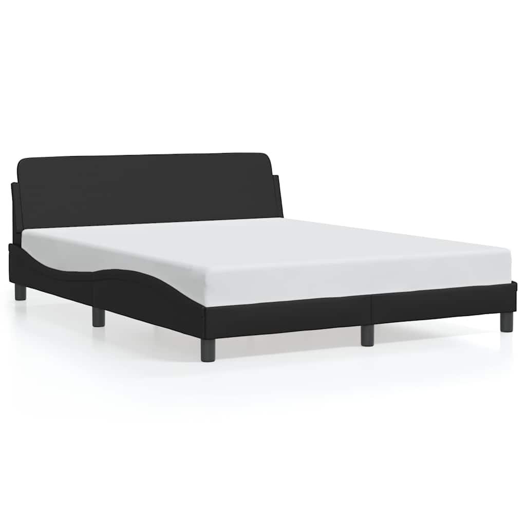 Bettgestell "Dover" Schwarz 80x200 cm Kunstleder