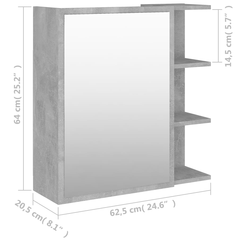 Bad-Spiegelschrank Weiß 62,5x20,5x64 cm Holzwerkstoff