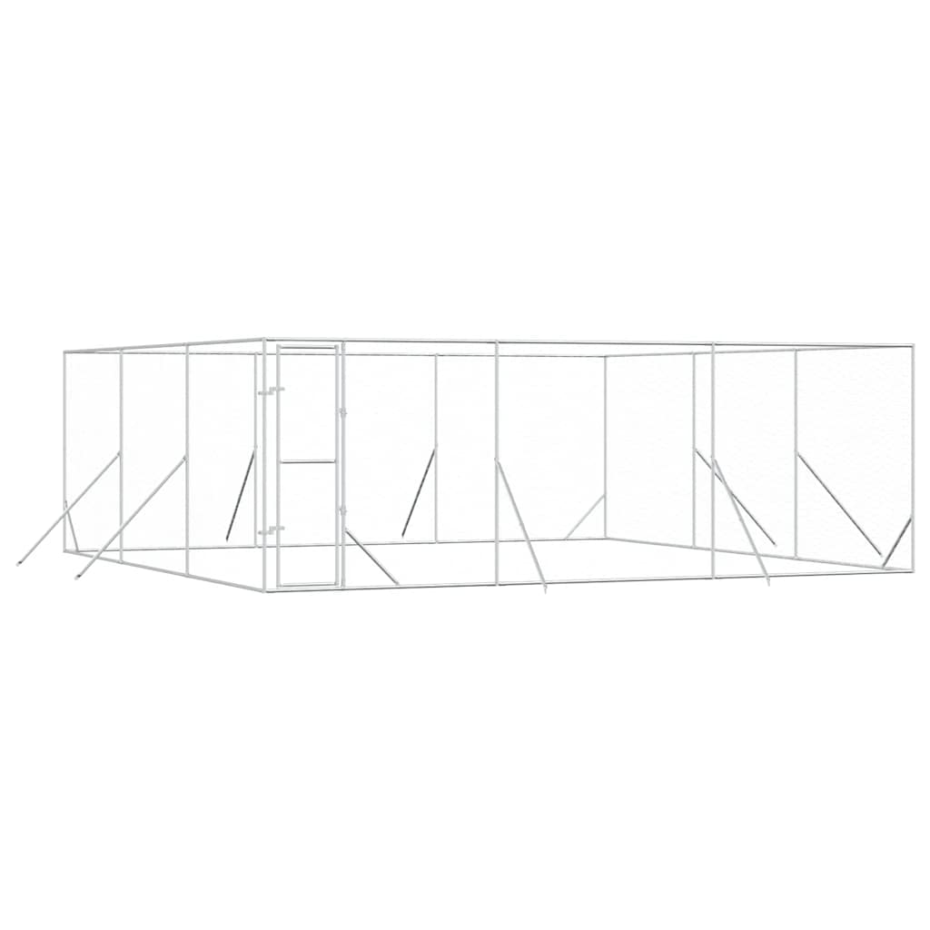 Outdoor-Hundezwinger Silbern 2x2x2 m Verzinkter Stahl