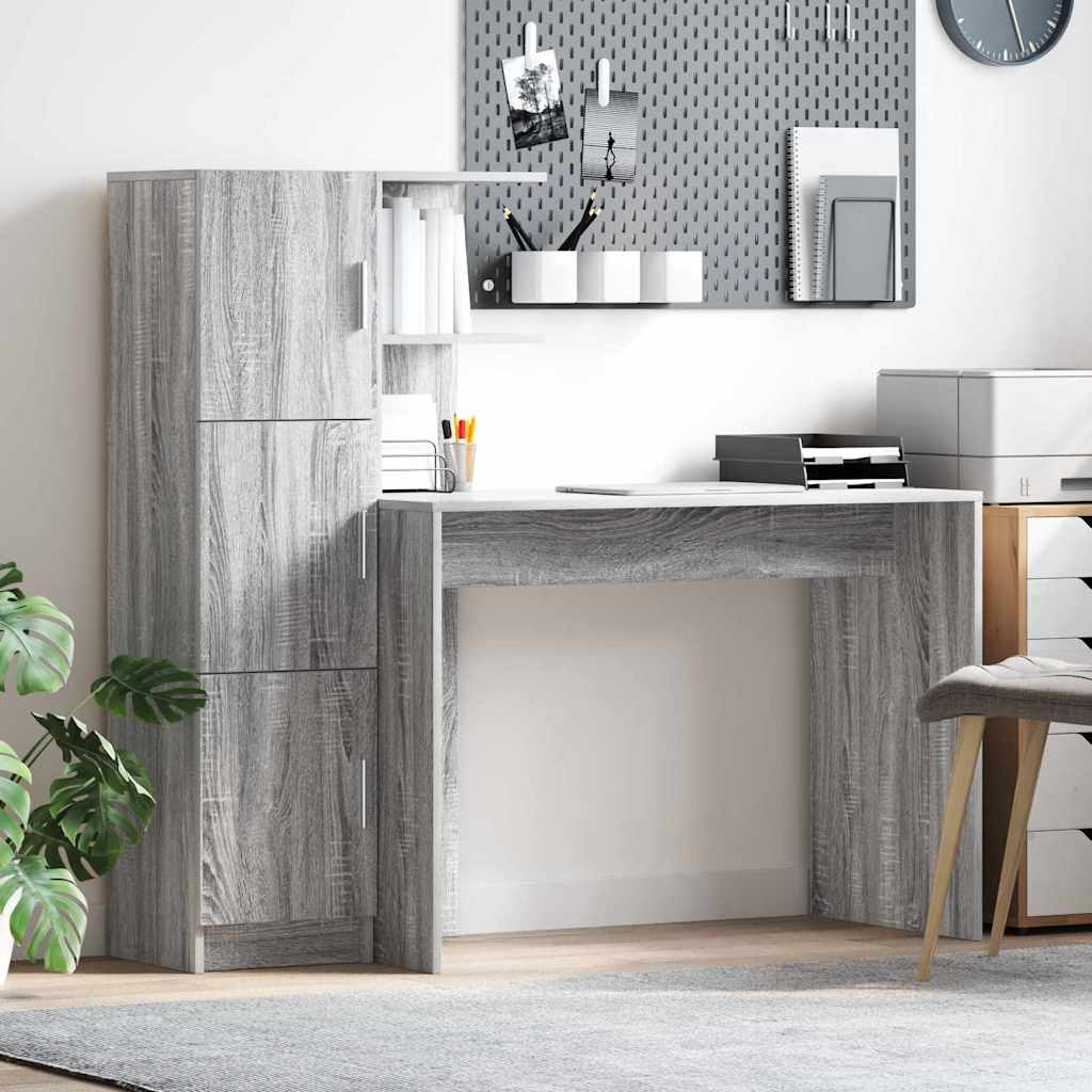 Schreibtisch 2 pcs Beton Grau