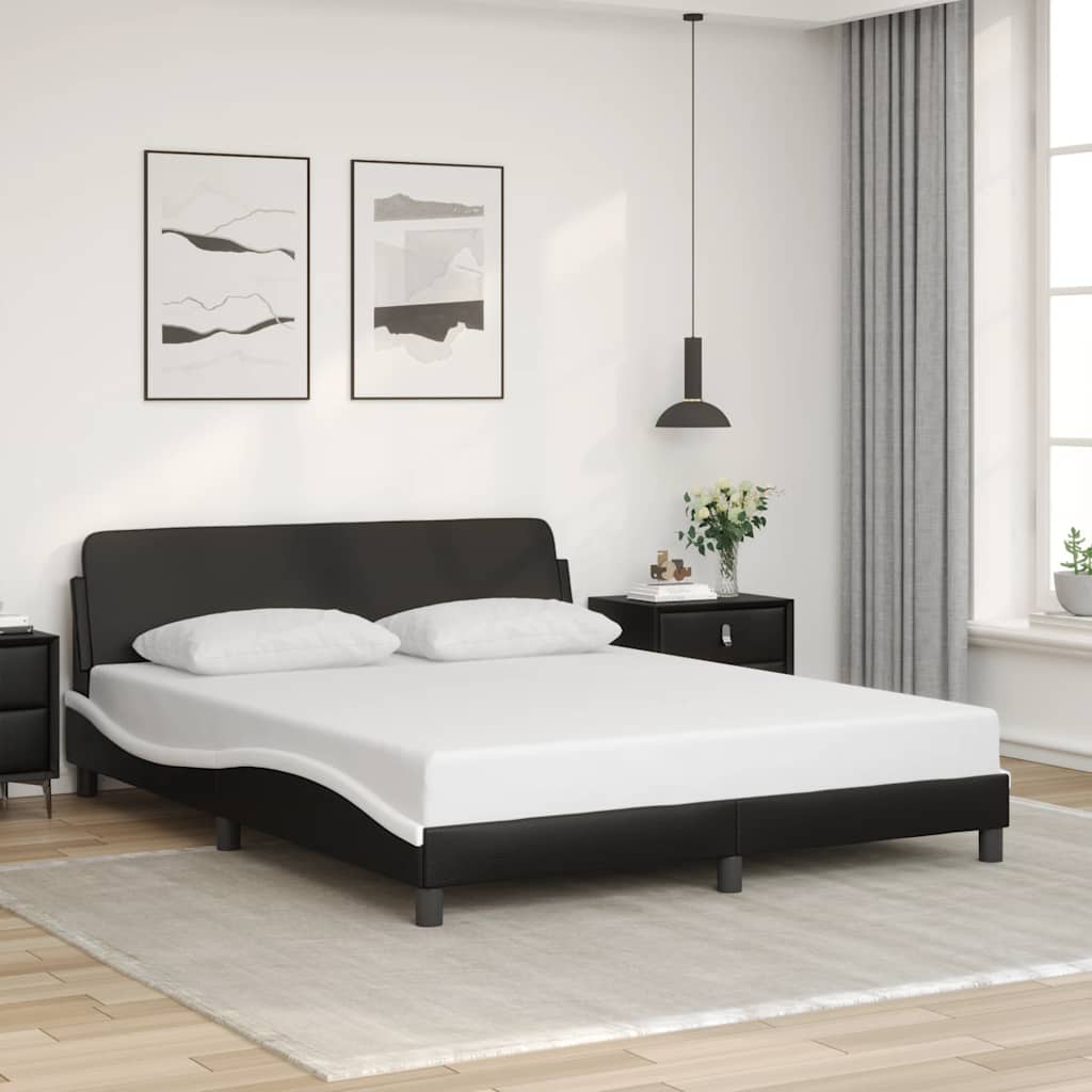 Bettgestell "Dover" Schwarz 100x190 cm Kunstleder
