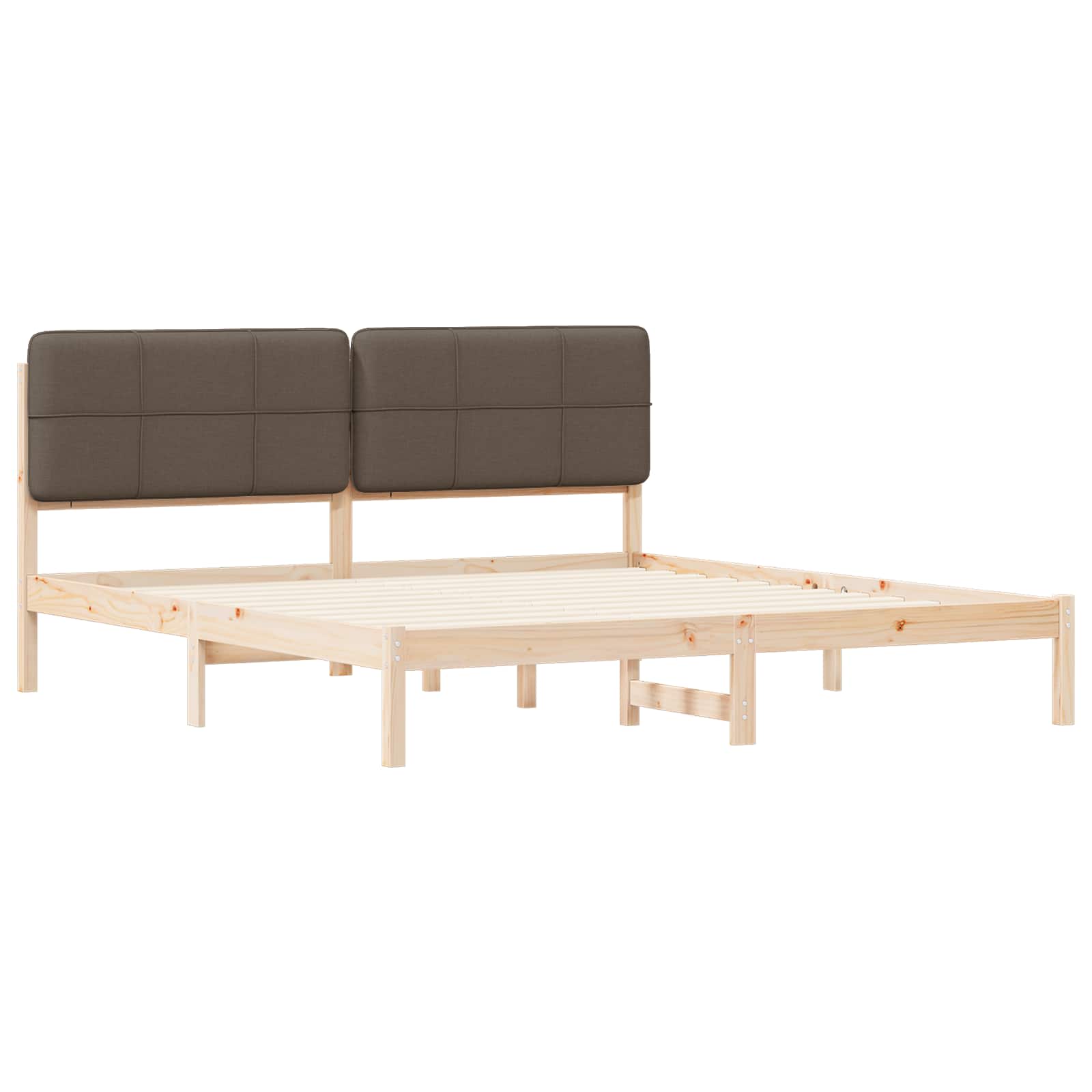 Bettgestell mit gepolstertem Kopfteil Hellgrau 200 x 200 cm