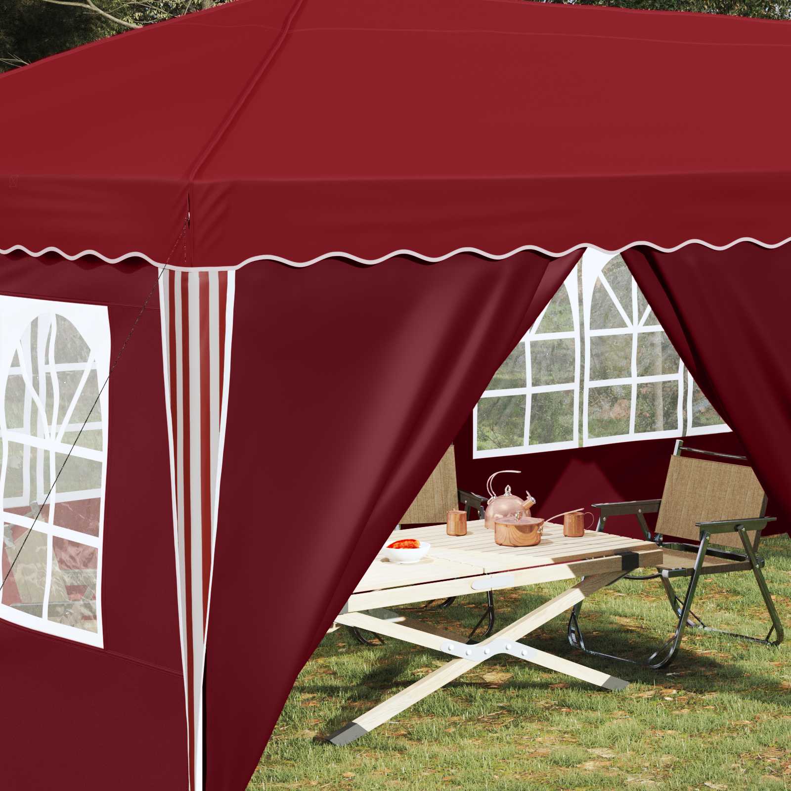 Pop-up Partyzelt 575 x 290 x 245 cm Creme