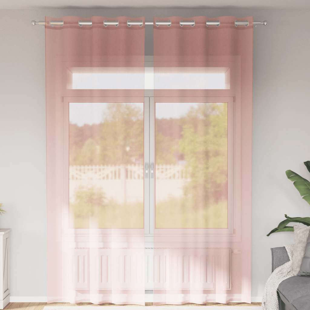 Voile Vorhänge mit Ösen 2 Stk. Apfelgrün 140x140 cm