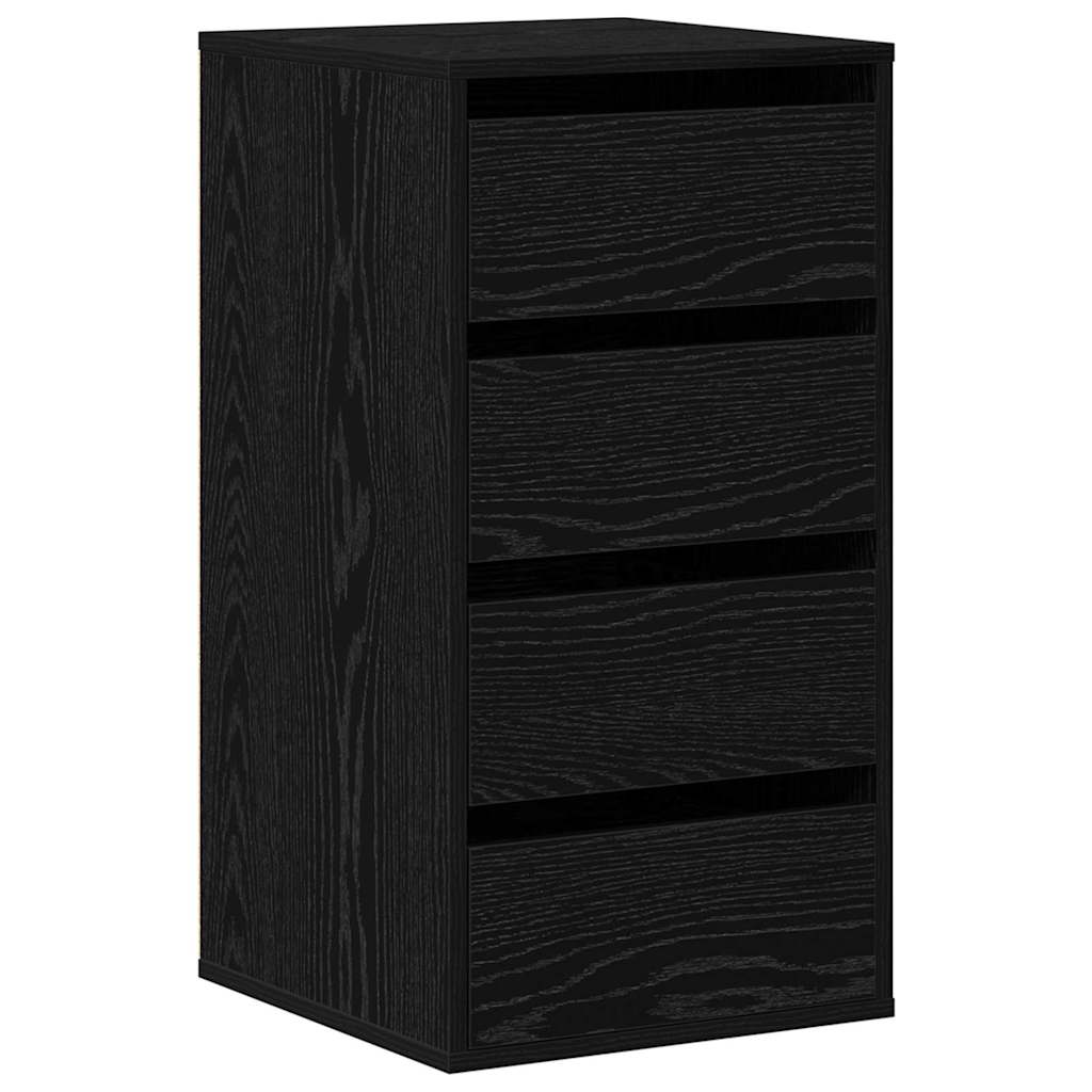 Schubladenschrank Schwarz Eichen-Optik 41 x 40 x 58 cm