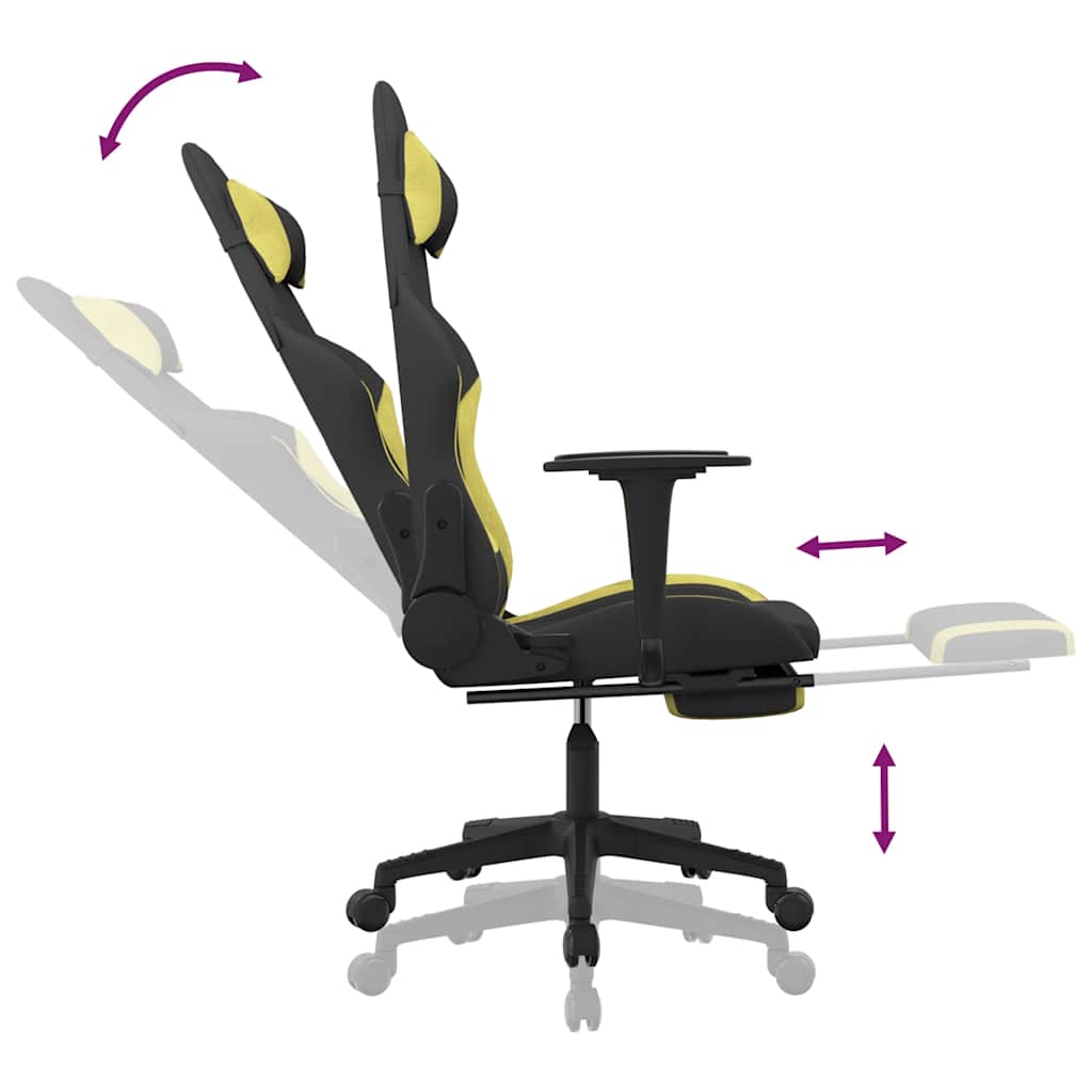 Gaming-Stuhl mit Massagefunktion Schwarz und Creme Stoff