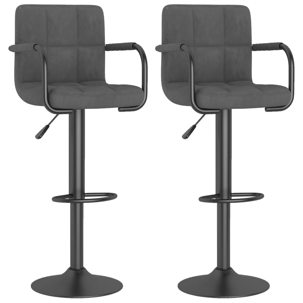 Barhocker 2 Stk. Blau Samt