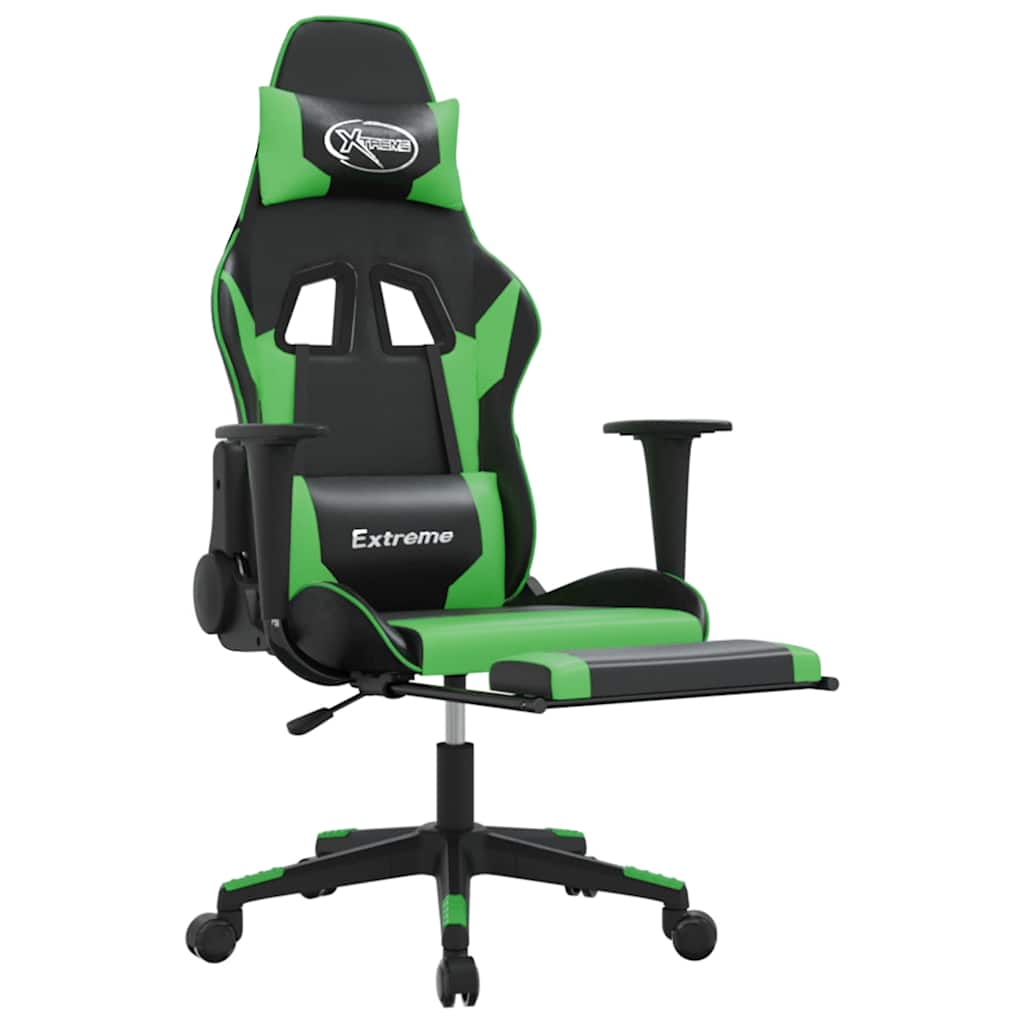 Gaming-Stuhl mit Massagefunktion Schwarz und Blau Kunstleder