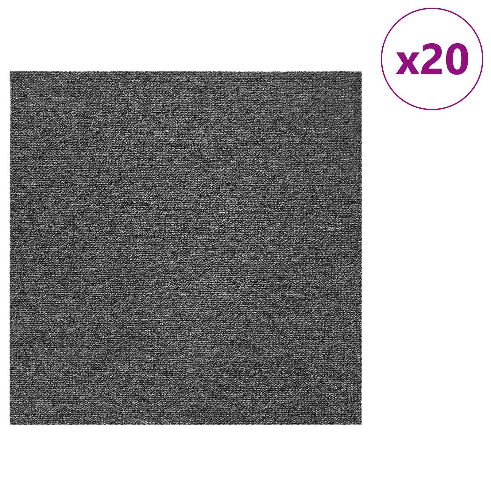 Teppichfliese Hellgrau mit Streifen 50 x 50 cm 4 pcs