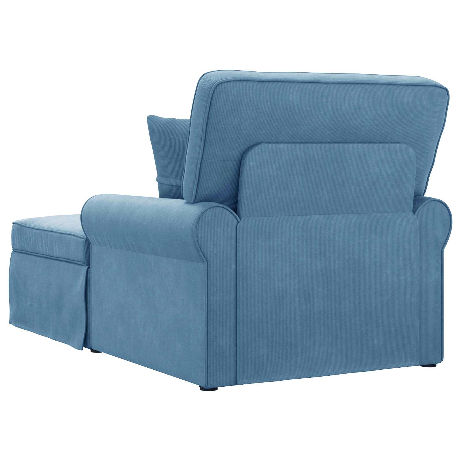 Chaise Lounge mit Rock mit Kissen 3 pcs Hellgrau Cordstoff