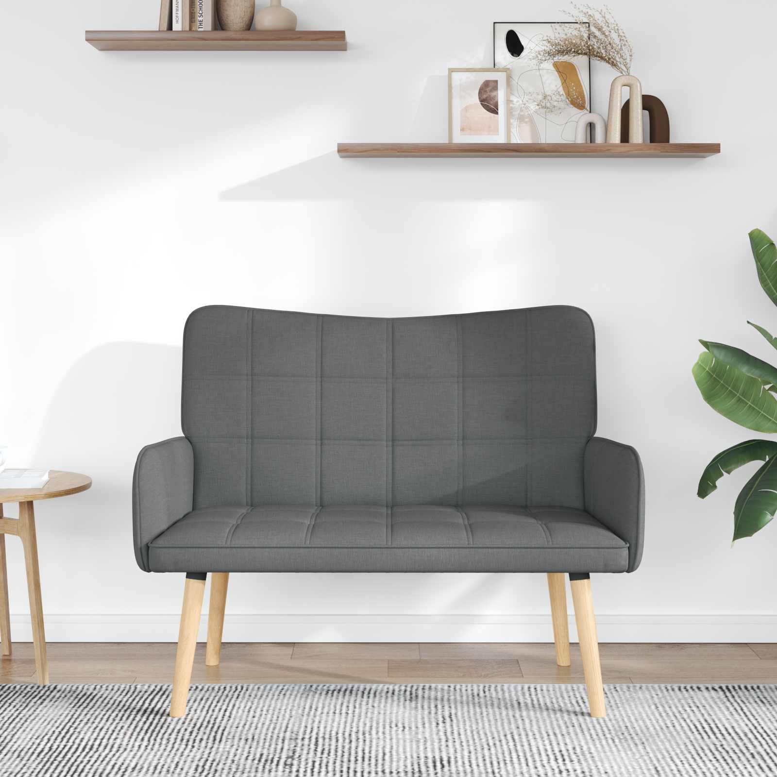 2-Sitzer Sofa Hellgrau 115 x 61 x 87 cm Stoff