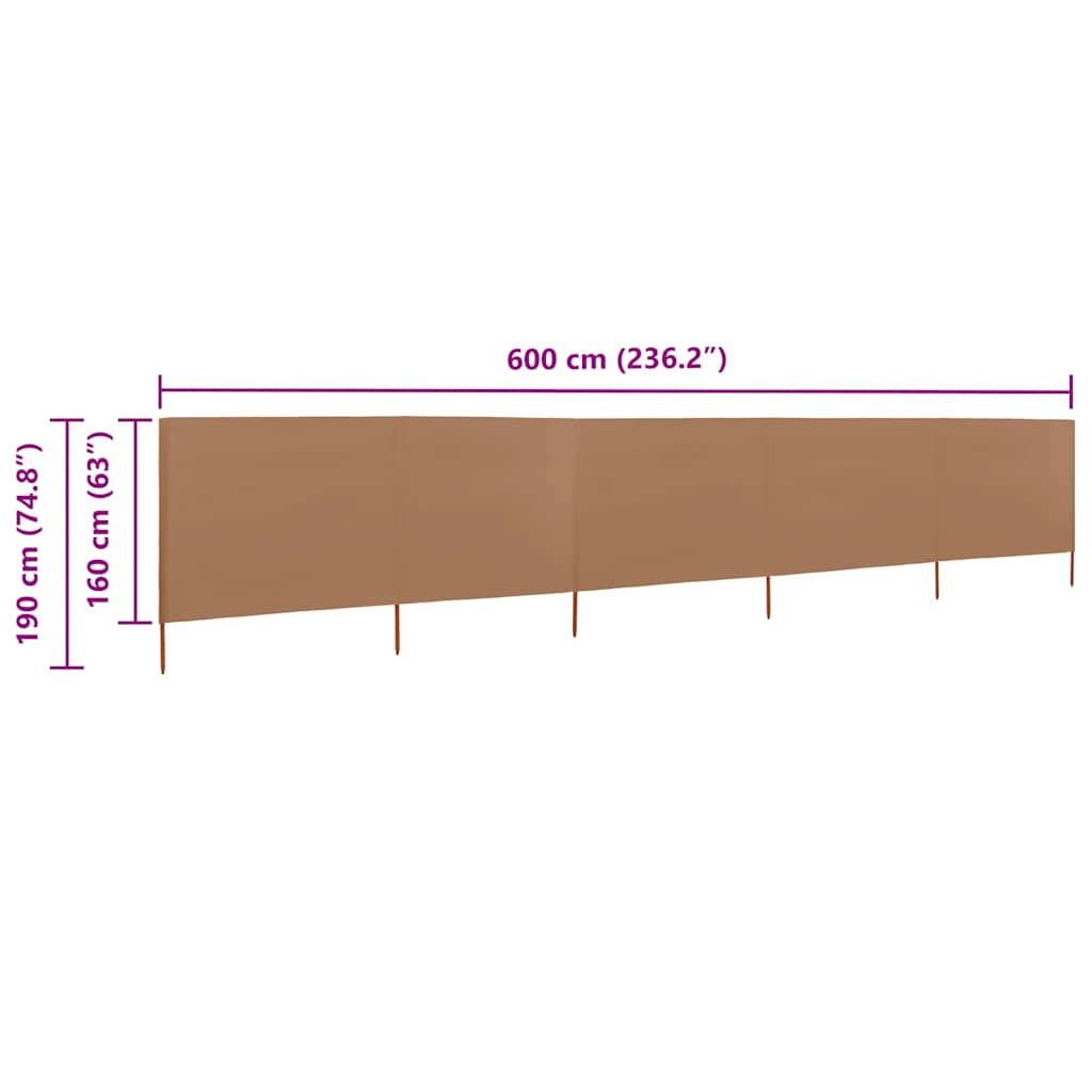 3-teiliges Windschutzgewebe 400 x 120 cm Weiß
