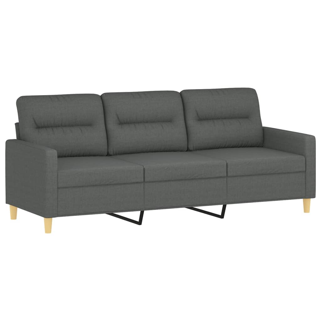 4-tlg. Sofagarnitur mit Kissen Taupe Stoff