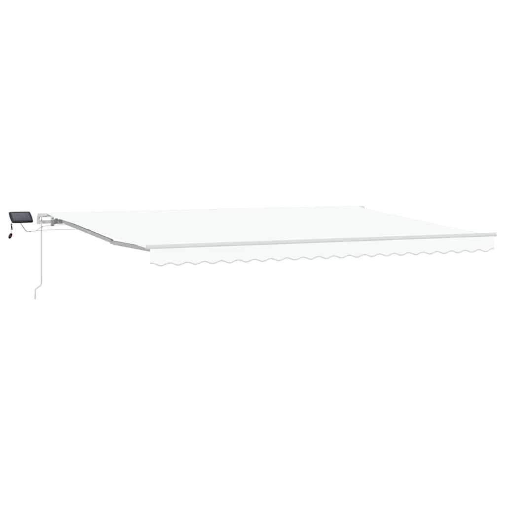 Markise Manuell Einziehbar mit LED 300x250 cm Blau und Weiß