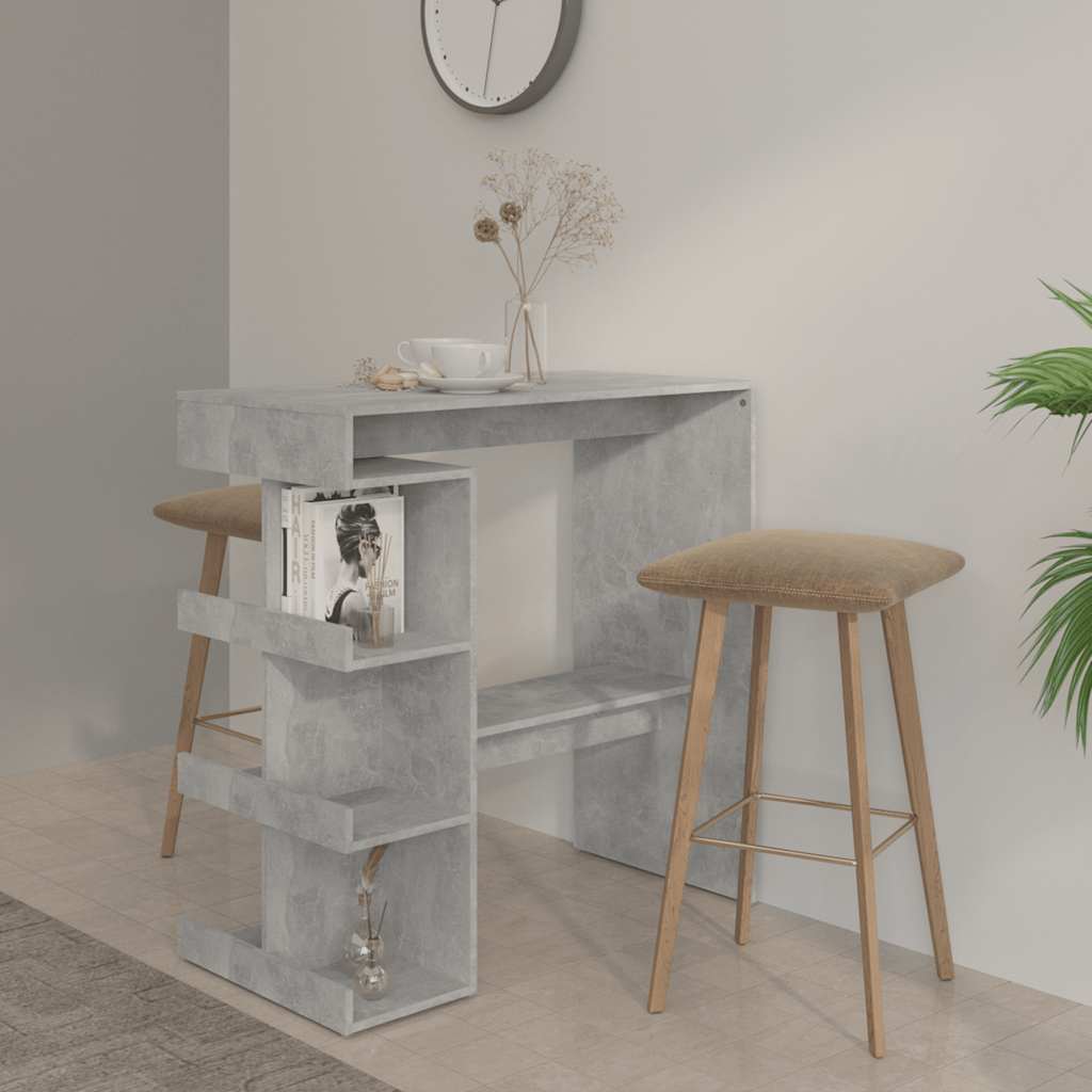 Bartisch mit Regal Weiß 100x50x101,5 cm Holzwerkstoff
