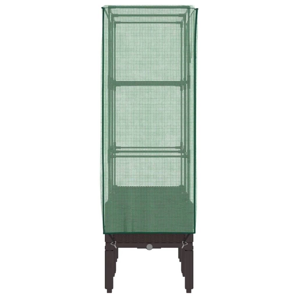 Hochbeet mit Gewächshaus-Aufsatz Rattan-Optik 40x40x140 cm