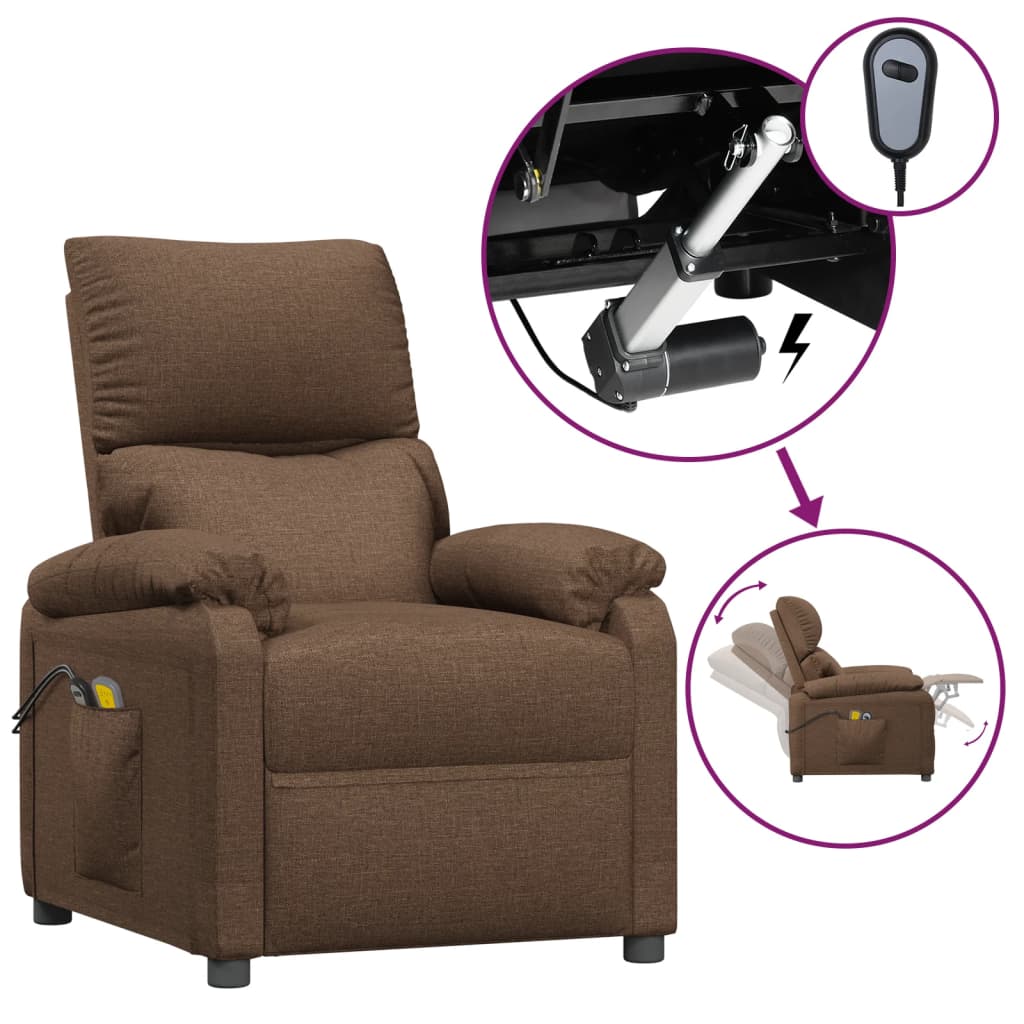 Massagesessel Elektrisch Schwarz Stoff