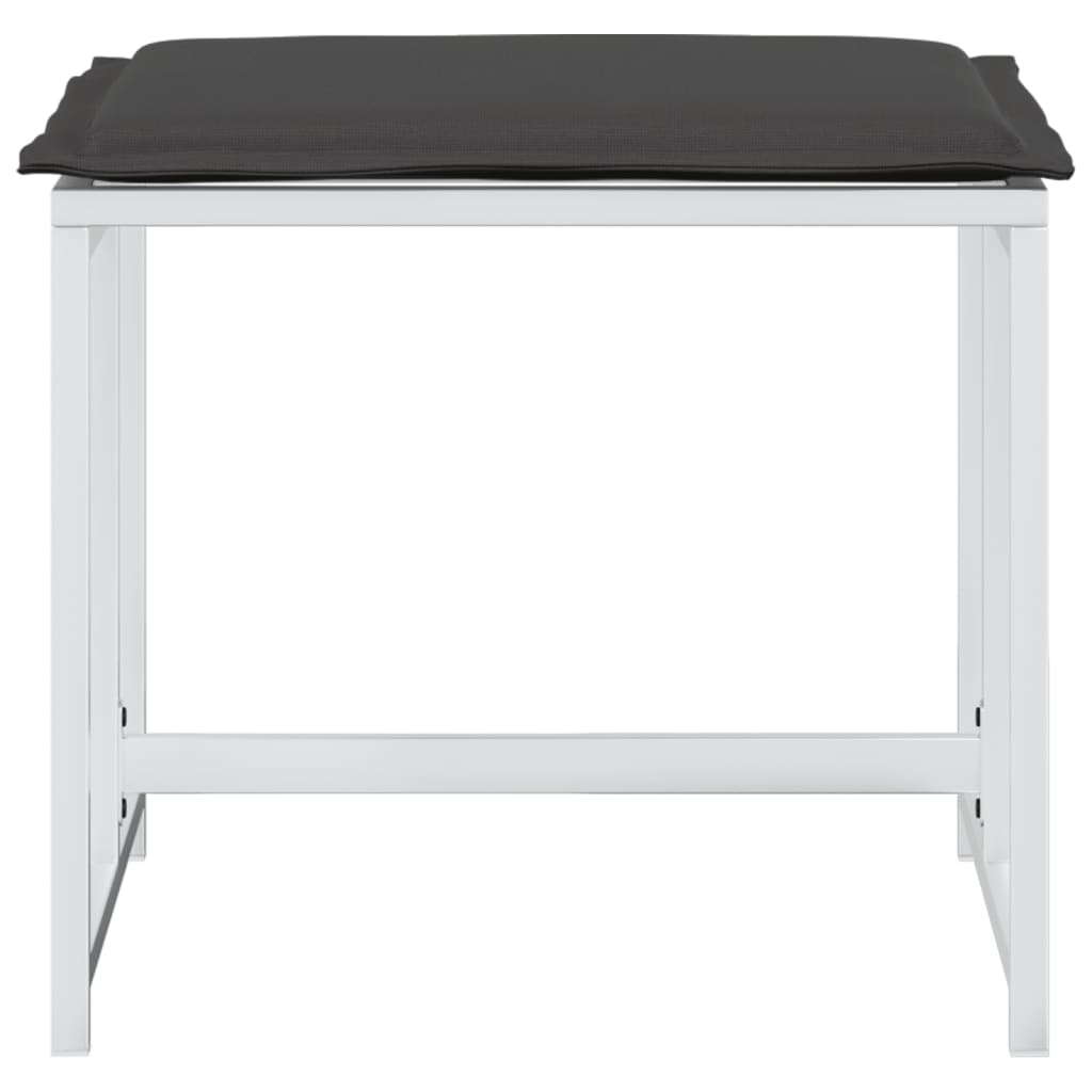 Gartenhocker mit Kissen 4 Stk. Schwarz Stahl und Textilene