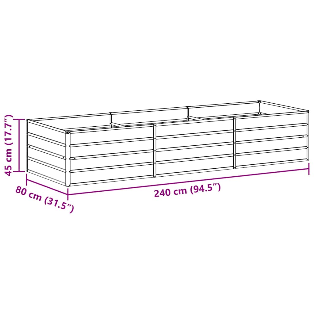 Hochbeet Hellbraun 100 x 100 x 77 cm Verzinkter Stahl