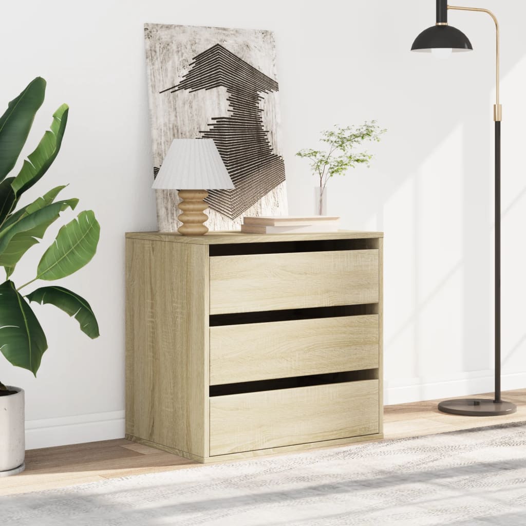 Schubladenschrank Schwarz Eichen-Optik 41 x 40 x 58 cm