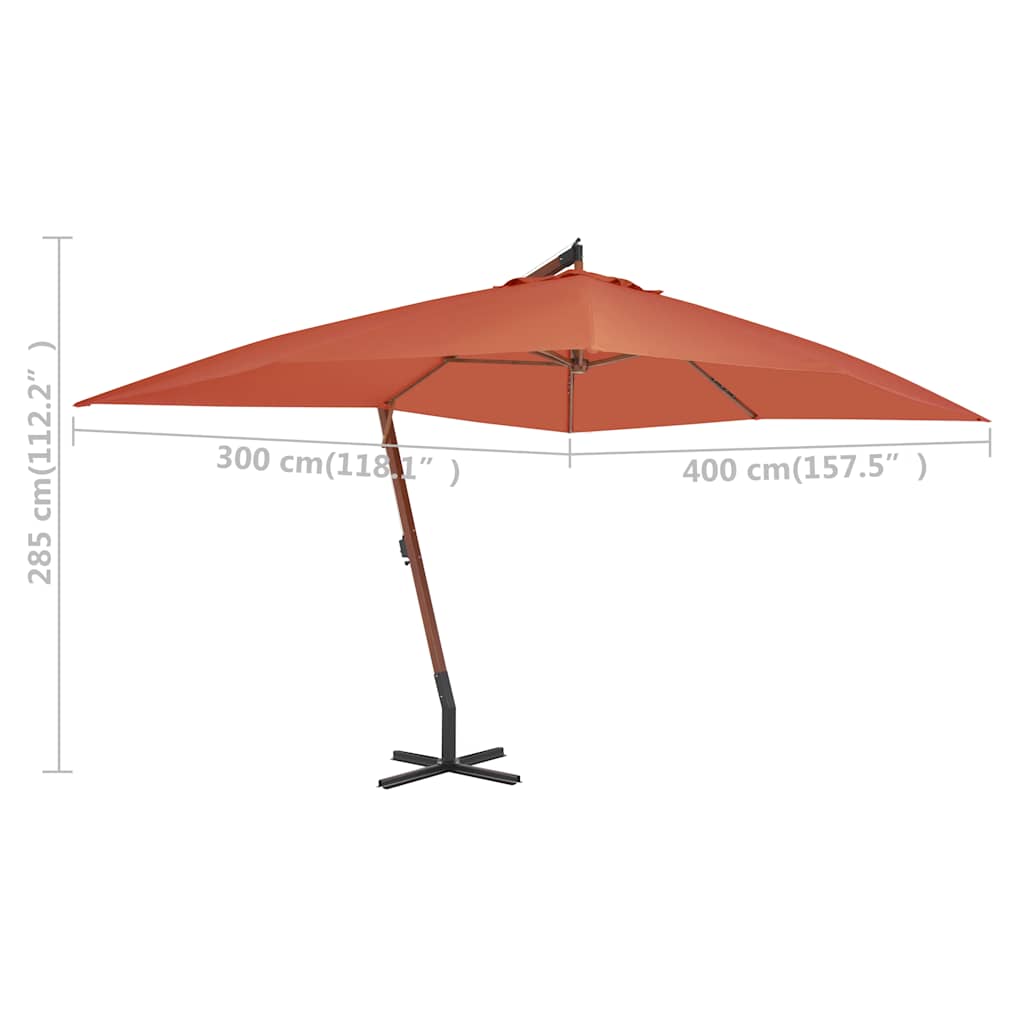 Ampelschirm Melia 300x400 cm Grün