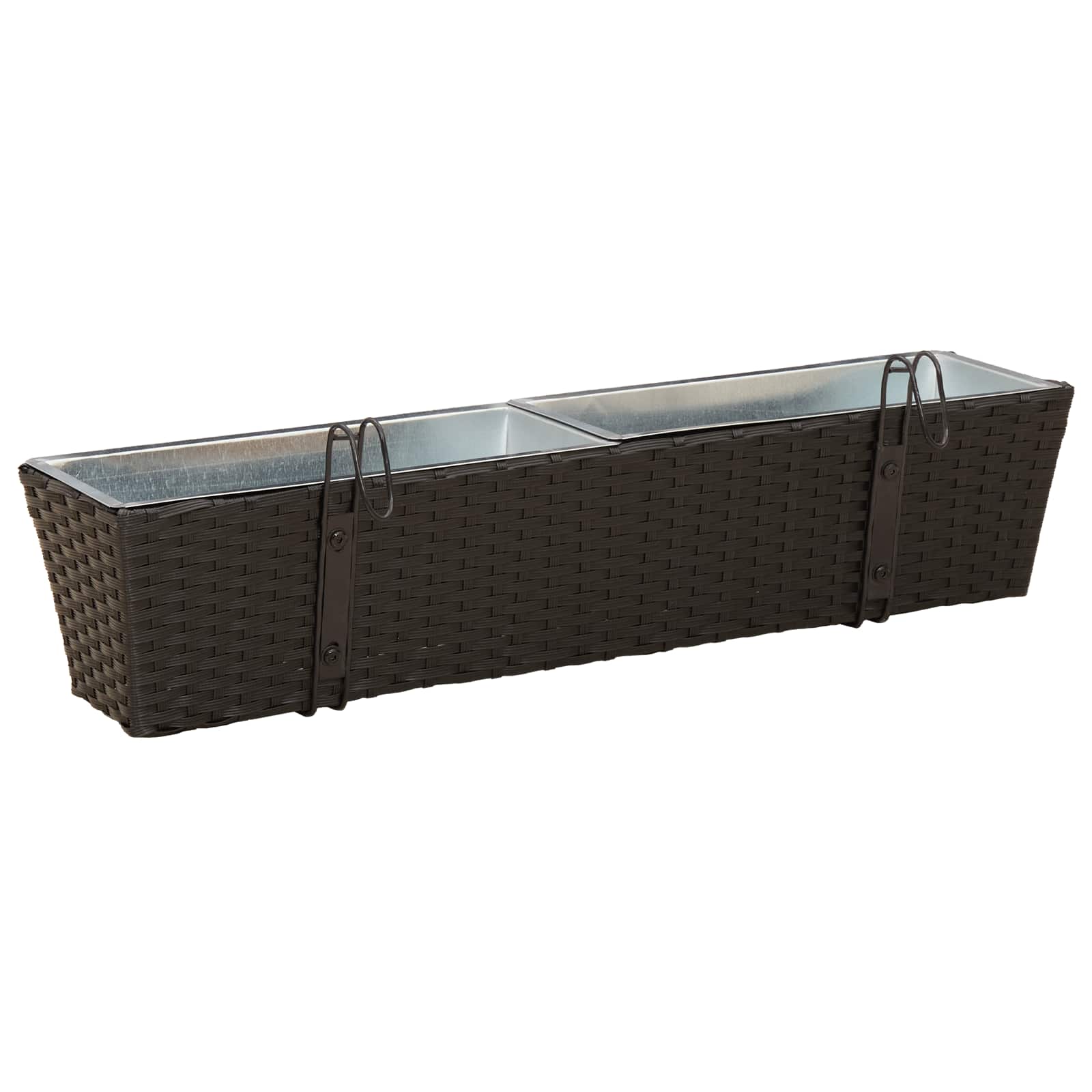 Balkon 2 pcs Schwarz 50 x 17 x 17 cm Metall