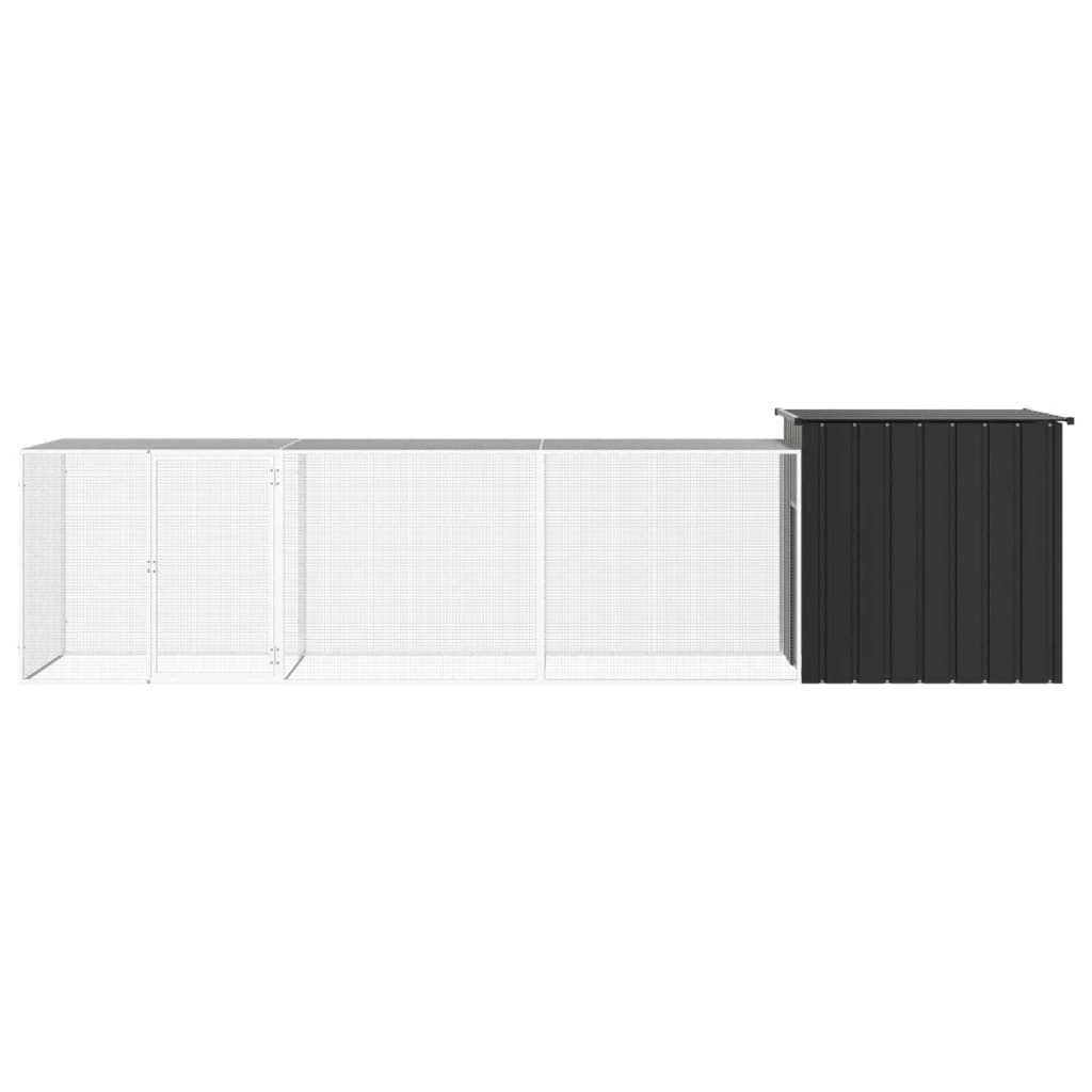 Hühnerkäfig Anthrazit 200x91x100 cm Verzinkter Stahl