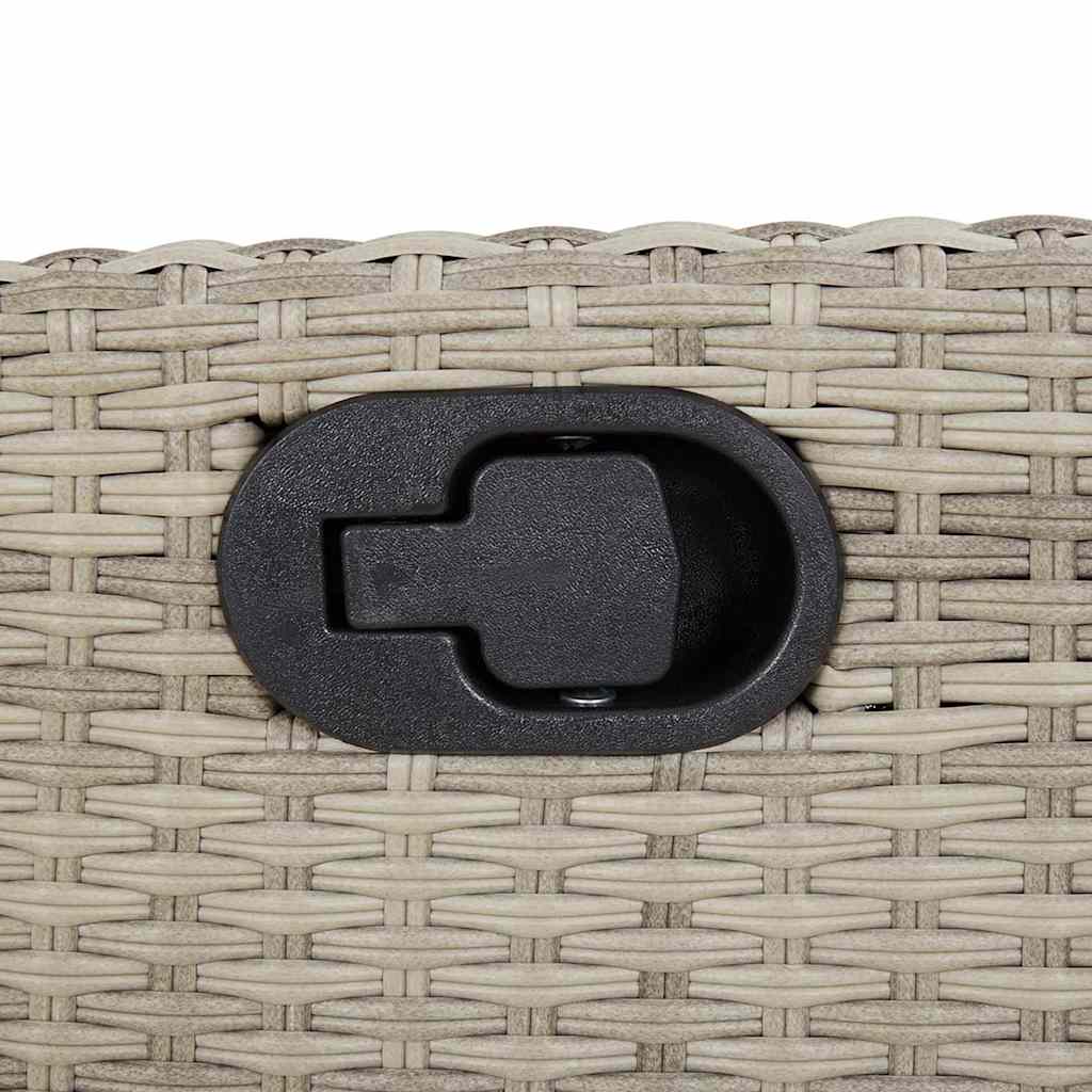 Gartenbank Verstellbar mit Kissen Schwarz Poly Rattan