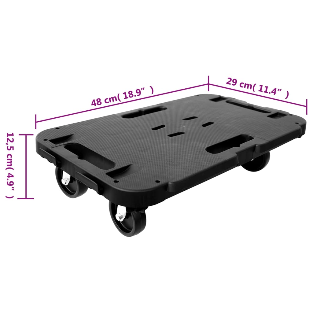 Transportroller Schwarz Polypropylen 300 kg