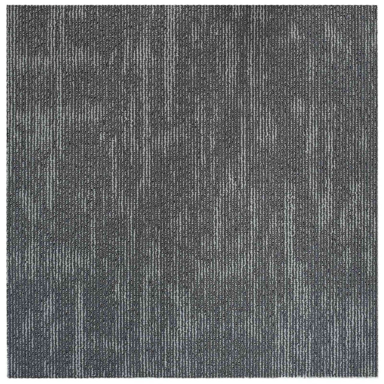 Teppichfliese Hellgrau mit Streifen 50 x 50 cm 4 pcs