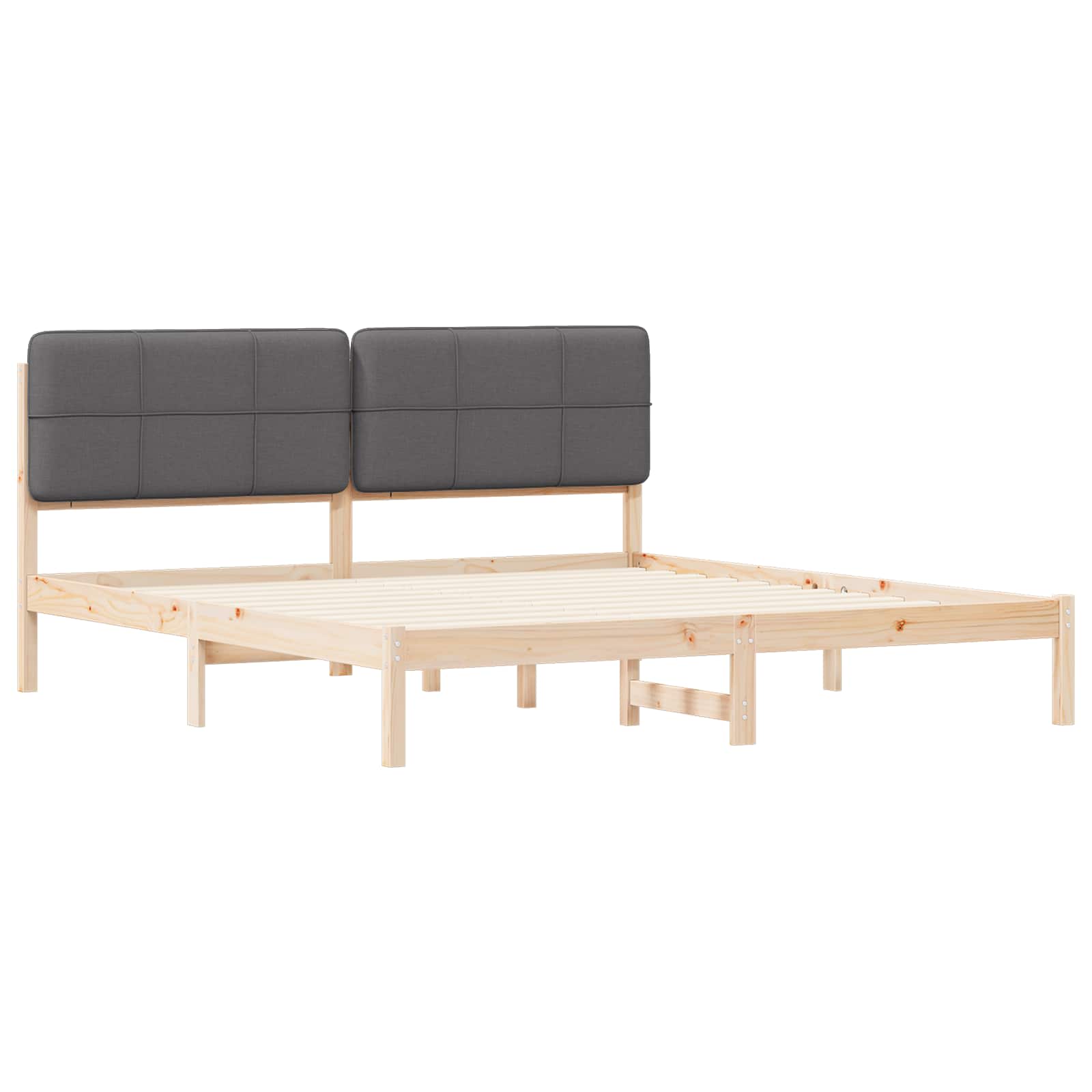 Bettgestell mit gepolstertem Kopfteil Hellgrau 200 x 200 cm