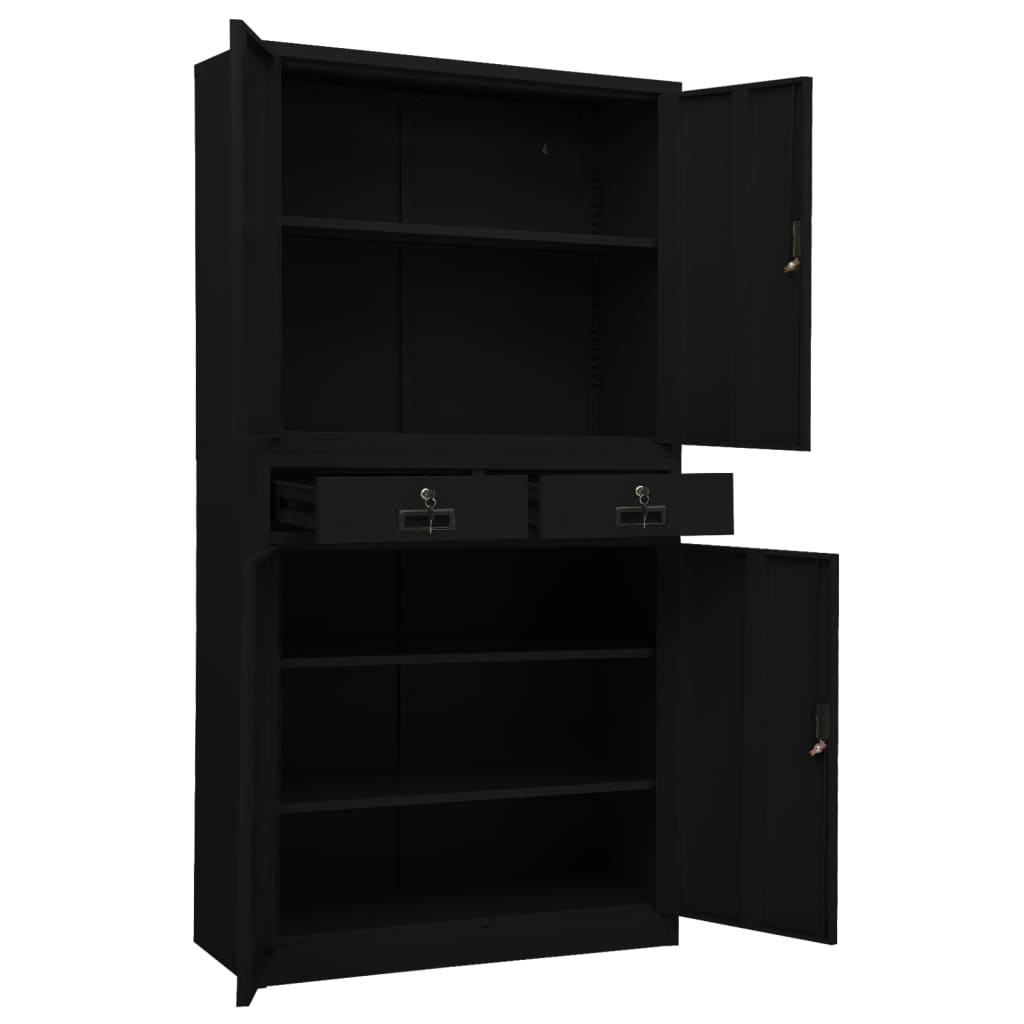 Büroschrank Weiß 90x40x180 cm Stahl