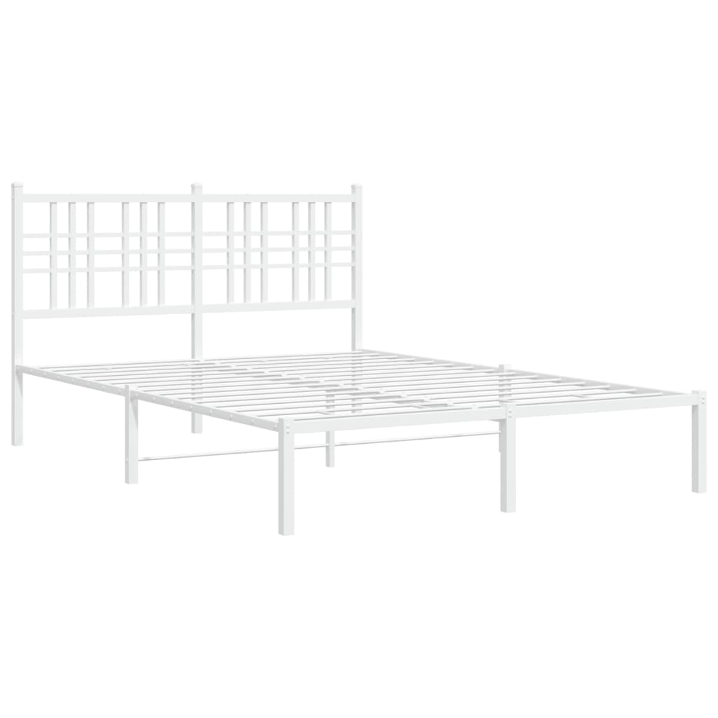 Bettgestell mit Kopf- und Fußteil Metall Schwarz 90x200 cm