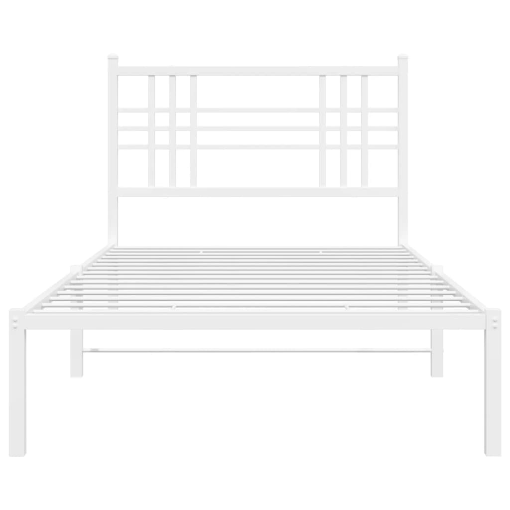 Bettgestell mit Kopf- und Fußteil Metall Schwarz 90x200 cm
