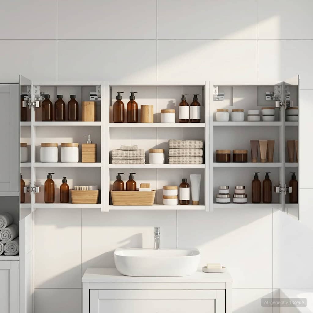Badezimmerschrank-Set 3 pcs 80 x 10,5 x 50 cm Holzwerkstoff